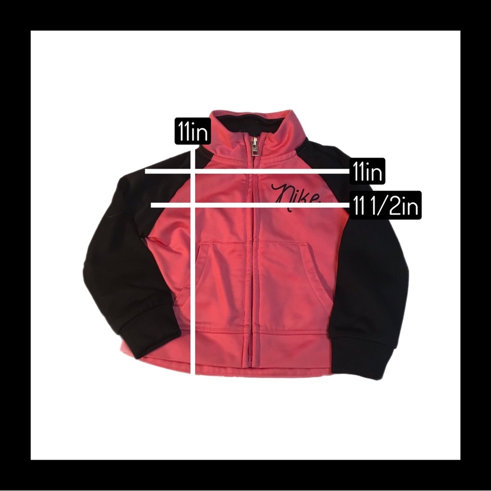 Nike Jacket Baby Girl Pink Black Zip Up | Size - 18 Months - Picture 2 of 10